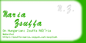 maria zsuffa business card